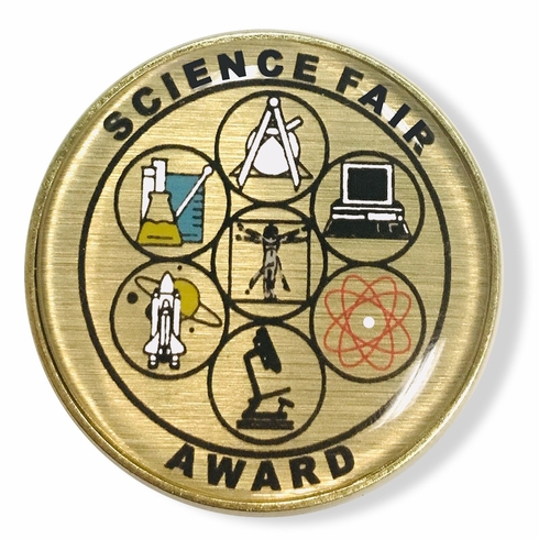 1-1/4 INCH SCIENCE FAIR AWARD DIGITAL PRINTED LAPEL PIN