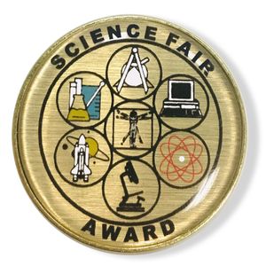 1-1/4 INCH SCIENCE FAIR AWARD DIGITAL PRINTED LAPEL PIN
