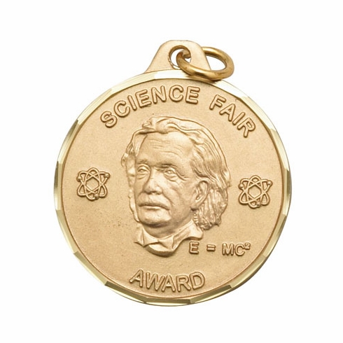 1-1/4 Inch Die-Struck Science Fair Award Medal in Gold, Silver, or Bronze