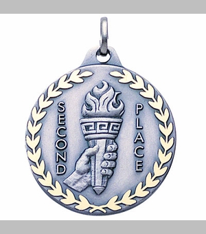 1-1/4 Inch Second Place Medal in Silver