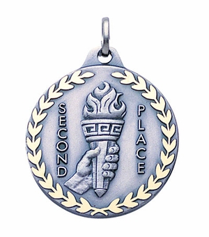 1-1/4 Inch Second Place Medal in Silver