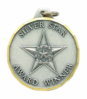 1-1/4 Inch Silver Star Award Winner Medal in Silver