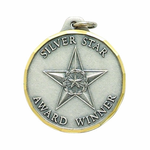 1-1/4 Inch Silver Star Award Winner Medal in Silver
