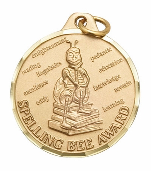1-1/4 Inch Die-Struck Spelling Bee Award Medal in Gold, Silver, or Bronze