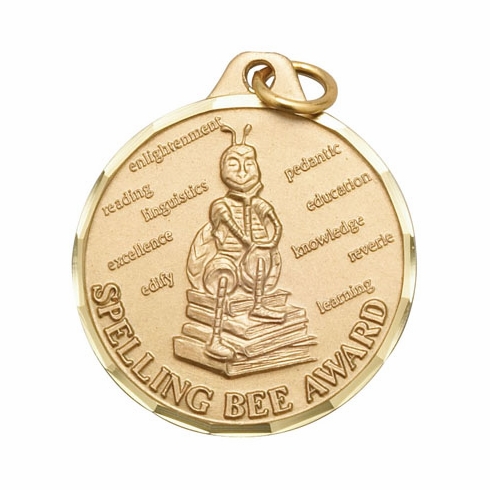 1-1/4 Inch Die-Struck Spelling Bee Award Medal in Gold, Silver, or Bronze