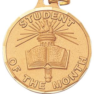 1-1/4 Inch Die-Struck Student of the Month Medal in Gold