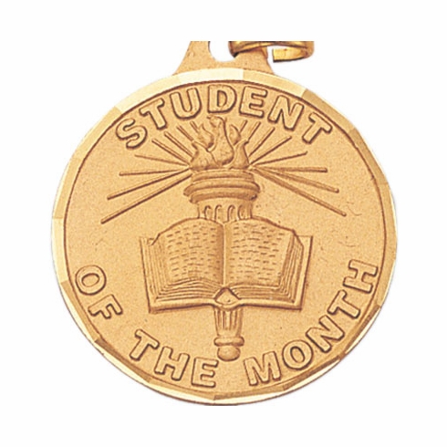 1-1/4 Inch Die-Struck Student of the Month Medal in Gold