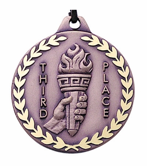 1-1/4 Inch Third Place Medal in Bronze