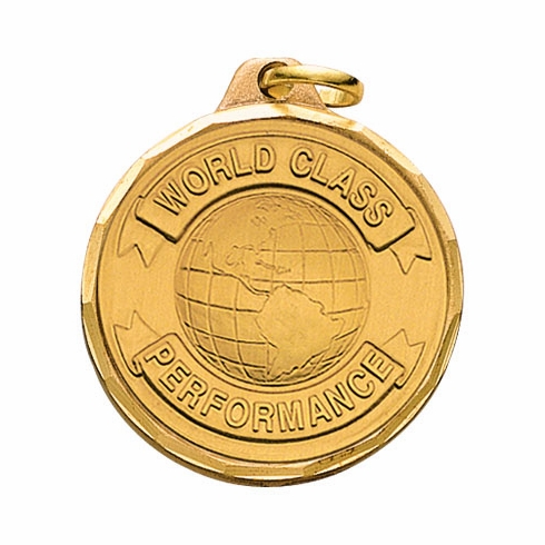 1-1/4 Inch Die-Struck World Class Performance Medal in Gold