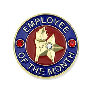 1-1/8 Inch April Employee of the Month Enameled Lapel Pin