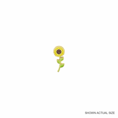 1-1/8 INCH ENAMELED SUNFLOWER PIN