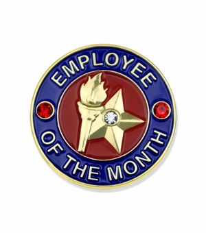 1-1/8 Inch January Employee of the Month Enameled Lapel Pin