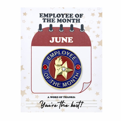 1-1/8 Inch June Employee of the Month Enameled Lapel Pin