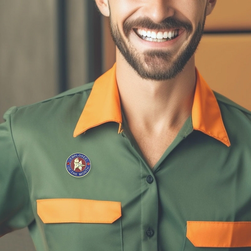 1-1/8 Inch March Employee of the Month Enameled Lapel Pin