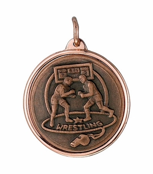 1 1/8 INCH MEDAL FRAME, WRESTLING 1 INCH MEDALLION - MULTIPLE COLORS