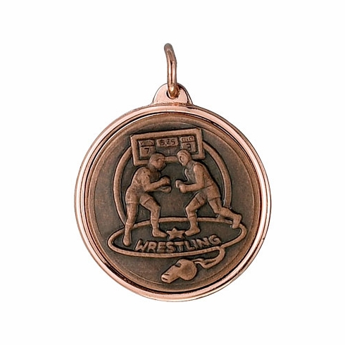 1 1/8 INCH MEDAL FRAME, WRESTLING 1 INCH MEDALLION - MULTIPLE COLORS