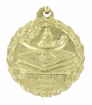 1-1/8 Inch Gold Principal's Award Medal with Customizable Back