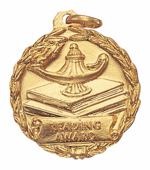 1-1/8 Inch Gold Reading Medal with Customizable Back