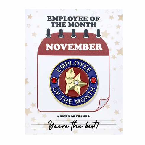 1-1/8 Inch November Employee of the Month Enameled Lapel Pin
