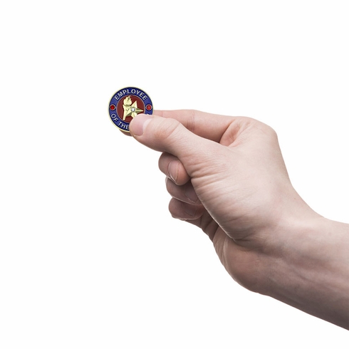 1-1/8 Inch September Employee of the Month Enameled Lapel Pin