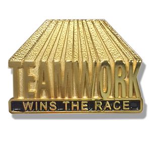 1-1/8 INCH TEAMWORK WINS THE RACE PIN
