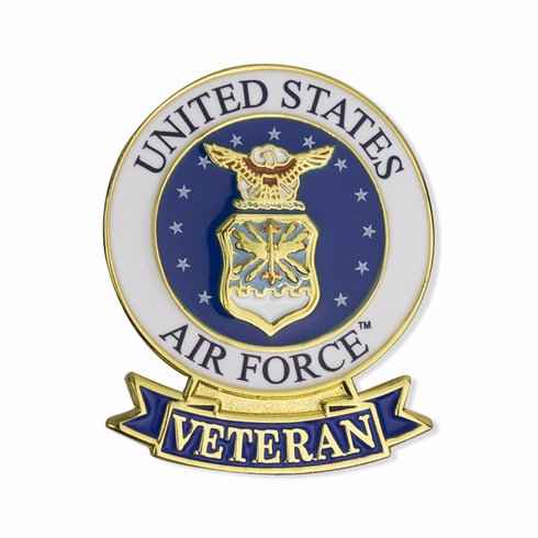 1-1/8 INCH U.S. AIR FORCE VETERAN LAPEL PIN
