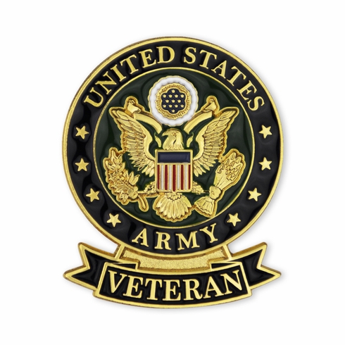 1-1/8 INCH U.S. ARMY VETERAN LAPEL PIN