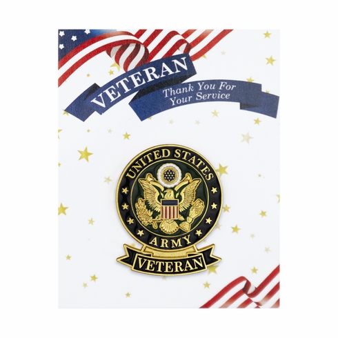 1-1/8 INCH U.S. ARMY VETERAN LAPEL PIN