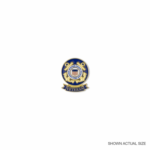 1-1/8 INCH U.S. COAST GUARD VETERAN LAPEL PIN