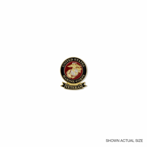 1-1/8 INCH U.S. MARINE CORPS VETERAN LAPEL PIN