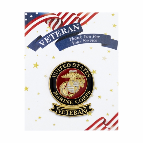 1-1/8 INCH U.S. MARINE CORPS VETERAN LAPEL PIN