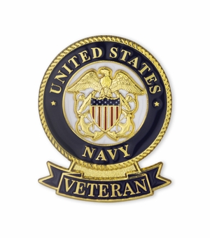 1-1/8 INCH U.S. NAVY VETERAN LAPEL PIN