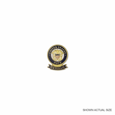 1-1/8 INCH U.S. NAVY VETERAN LAPEL PIN