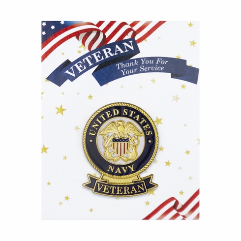 1-1/8 INCH U.S. NAVY VETERAN LAPEL PIN