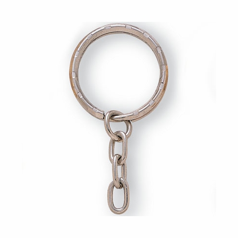 1-1/8 SILVER KEYRING & CHAIN