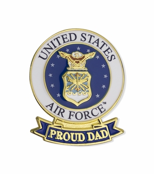 1-1/8 x 7/16 INCH U.S. AIR FORCE "PROUD DAD" LAPEL PIN 