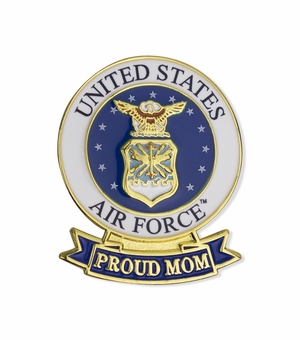 1-1/8 x 7/16 INCH U.S. AIR FORCE "PROUD MOM" LAPEL PIN