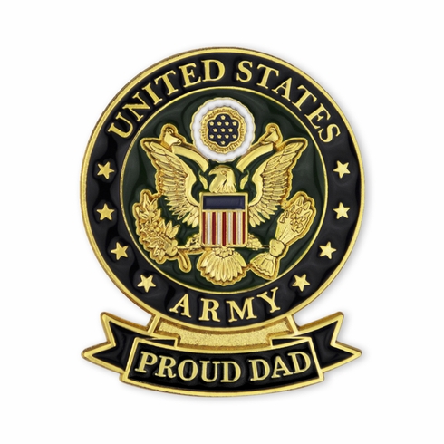 1-1/8 x 7/16 INCH U.S. ARMY "PROUD DAD" LAPEL PIN