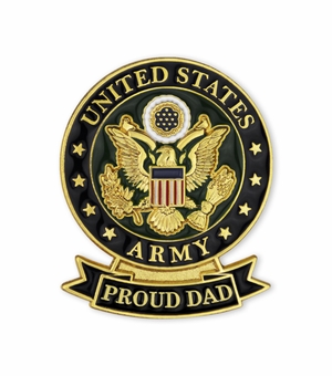 1-1/8 x 7/16 INCH U.S. ARMY "PROUD DAD" LAPEL PIN