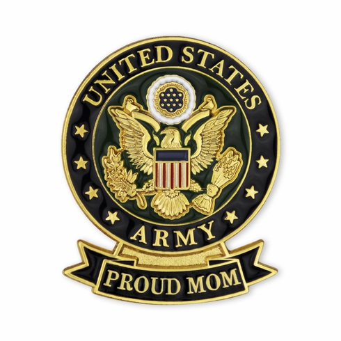1-1/8 x 7/16 INCH U.S. ARMY "PROUD MOM" LAPEL PIN