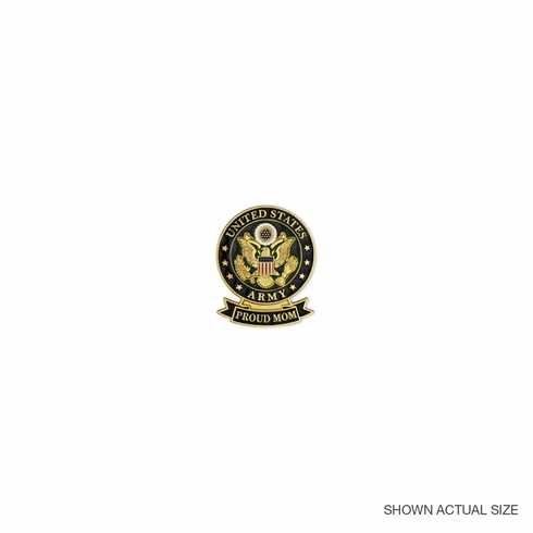 1-1/8 x 7/16 INCH U.S. ARMY "PROUD MOM" LAPEL PIN