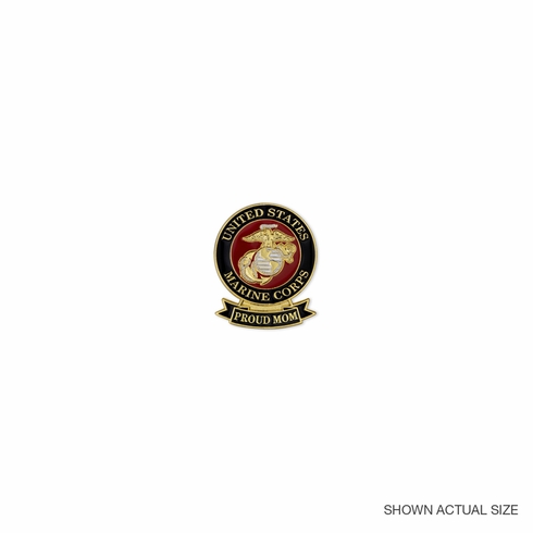 1-1/8 x 7/16 INCH U.S. MARINE "PROUD MOM" LAPEL PIN