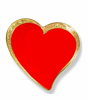 1/2 INCH SPARKLE MODERN RED HEART LAPEL PIN