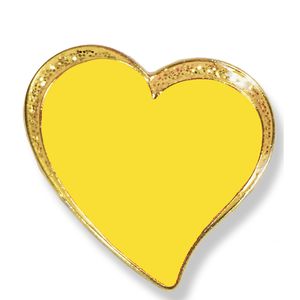 1/2 INCH SPARKLE MODERN YELLOW HEART LAPEL PIN
