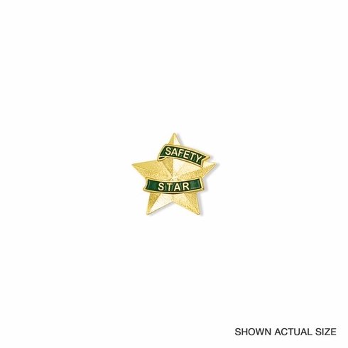 1-3/16 INCH 3D SAFETY STAR LAPEL PIN
