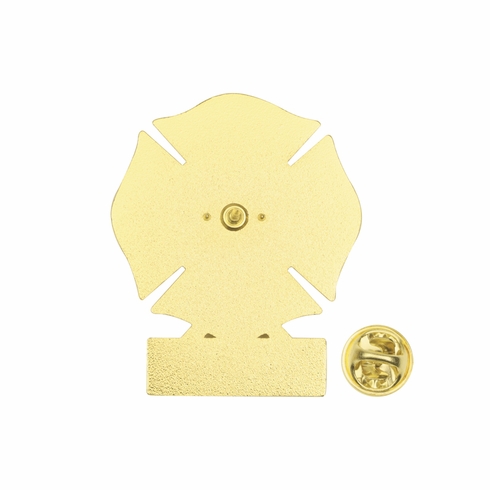 1-3/4 Inch Firefighter Maltese Cross Fire Shield Soft Epoxy Enameled Carded Lapel Pin