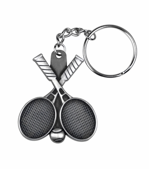 1-3/4 INCH PEWTER TENNIS KEY CHAIN