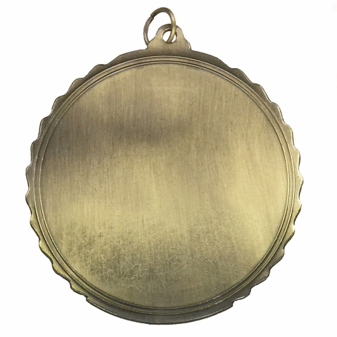 1-3/4 Inch Customizable 3D Die-Cast Medal with Torch Theme in Brass, Silver, or Bronze
