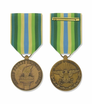1-3/8 INCH ARMED FORCES SERVICE MILITARY MEDAL