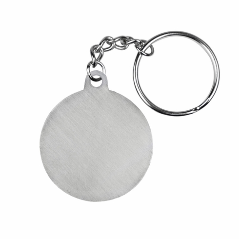 1-5/8 INCH DRAMA  MASKS ANTIQUE PEWTER ENAMELED KEY CHAIN